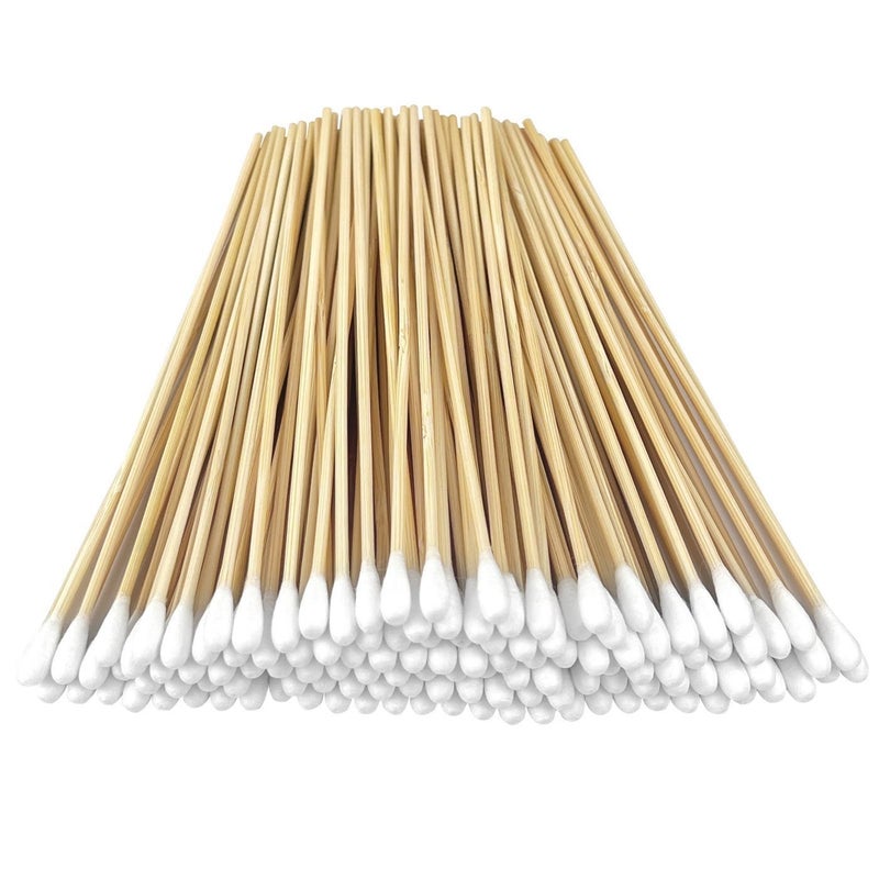 eyxformula 200 PCS Long Wooden Cotton Swabs, Cleaning Cotton Sticks with Wood Handle for Oil Makeup Gun Applicators, Eye Ears Eyeshadow Brush and Remover Tool, Cutips Buds for Baby and Home Accessories - Image 1